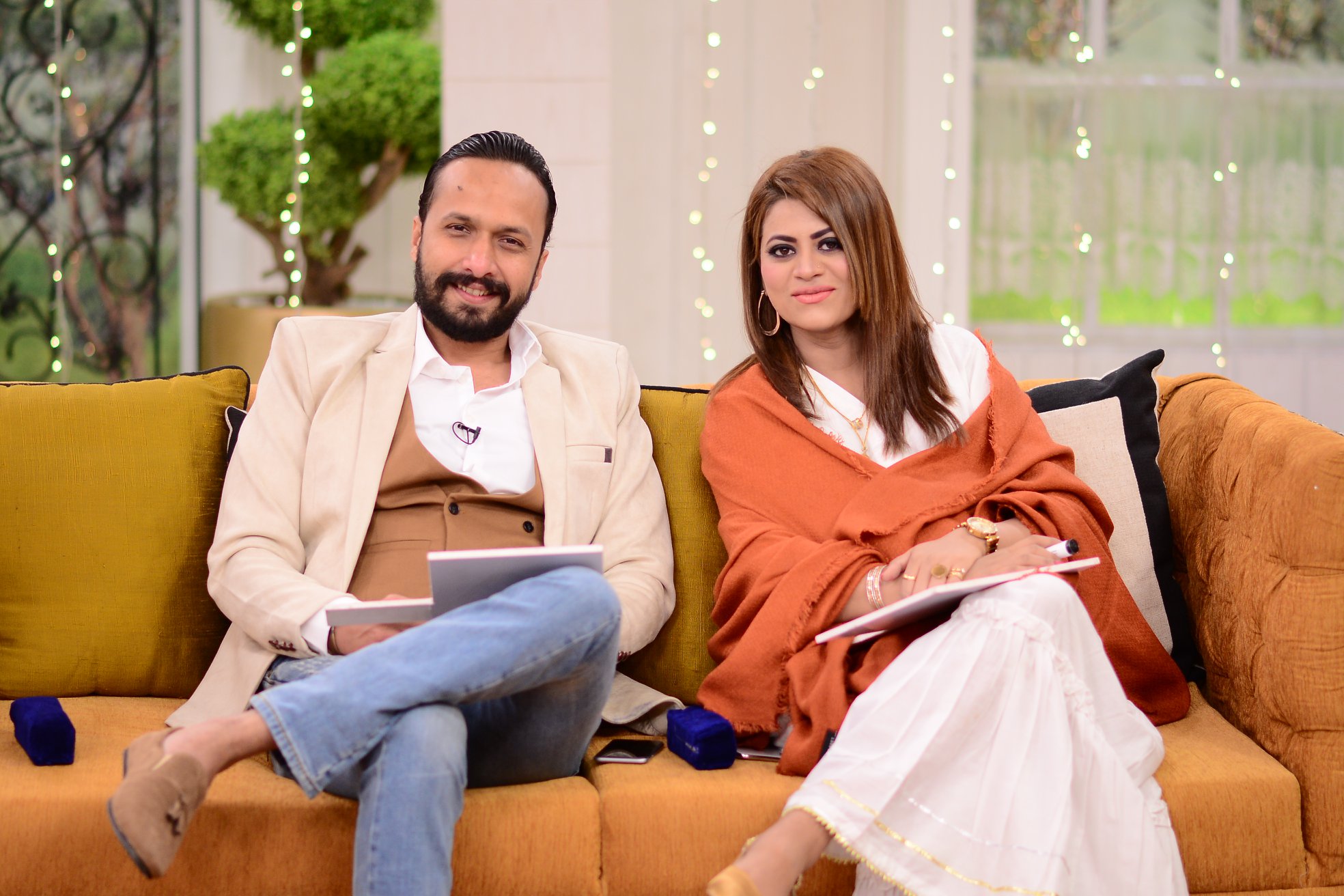 Actress Benita David with her Husband in Nida Yasir Morning Show