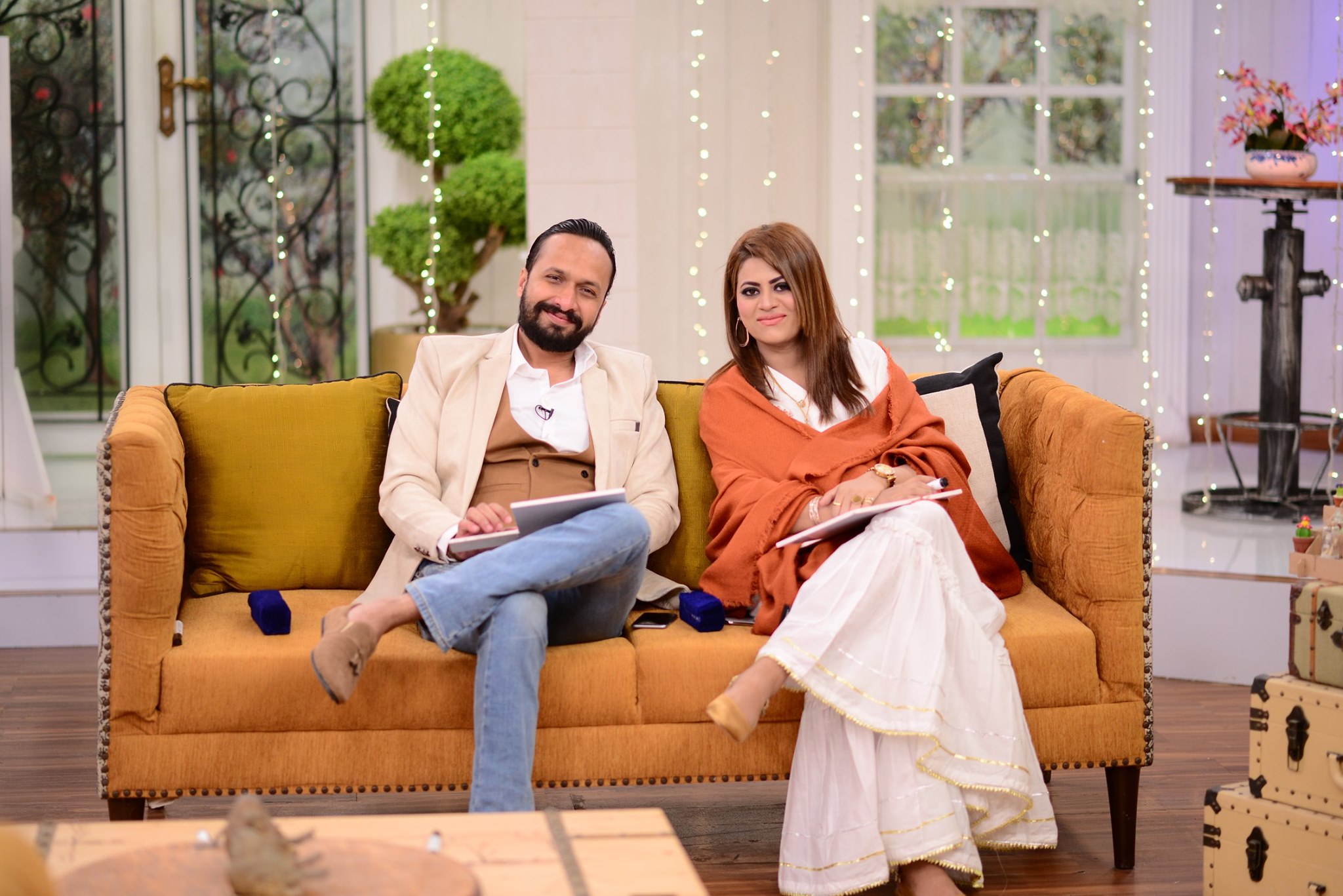 Actress Benita David with her Husband in Nida Yasir Morning Show