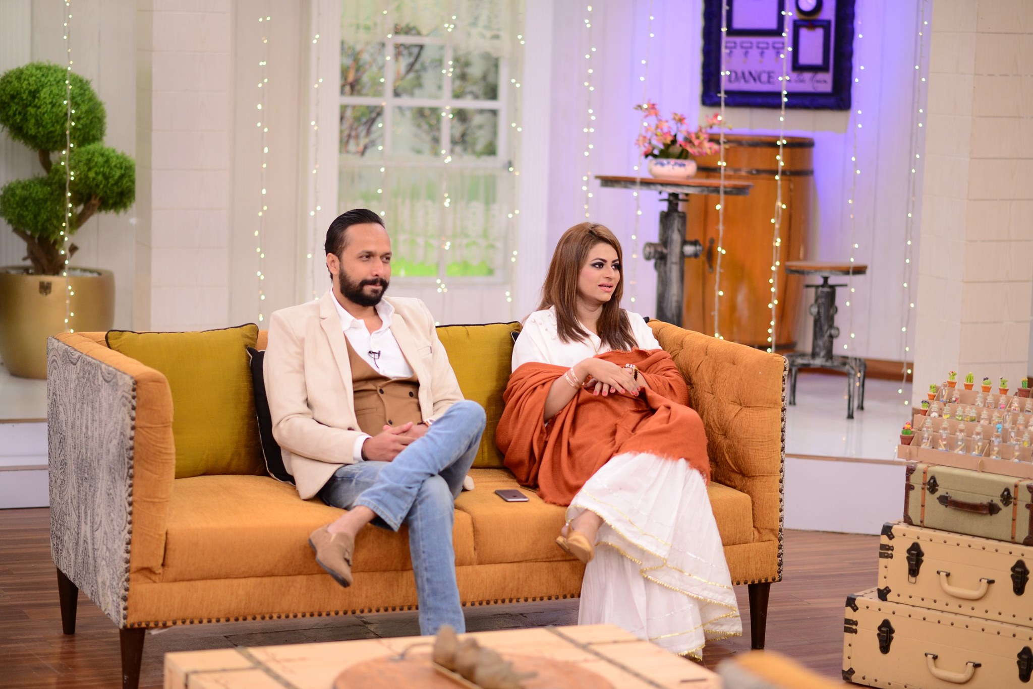 Actress Benita David with her Husband in Nida Yasir Morning Show