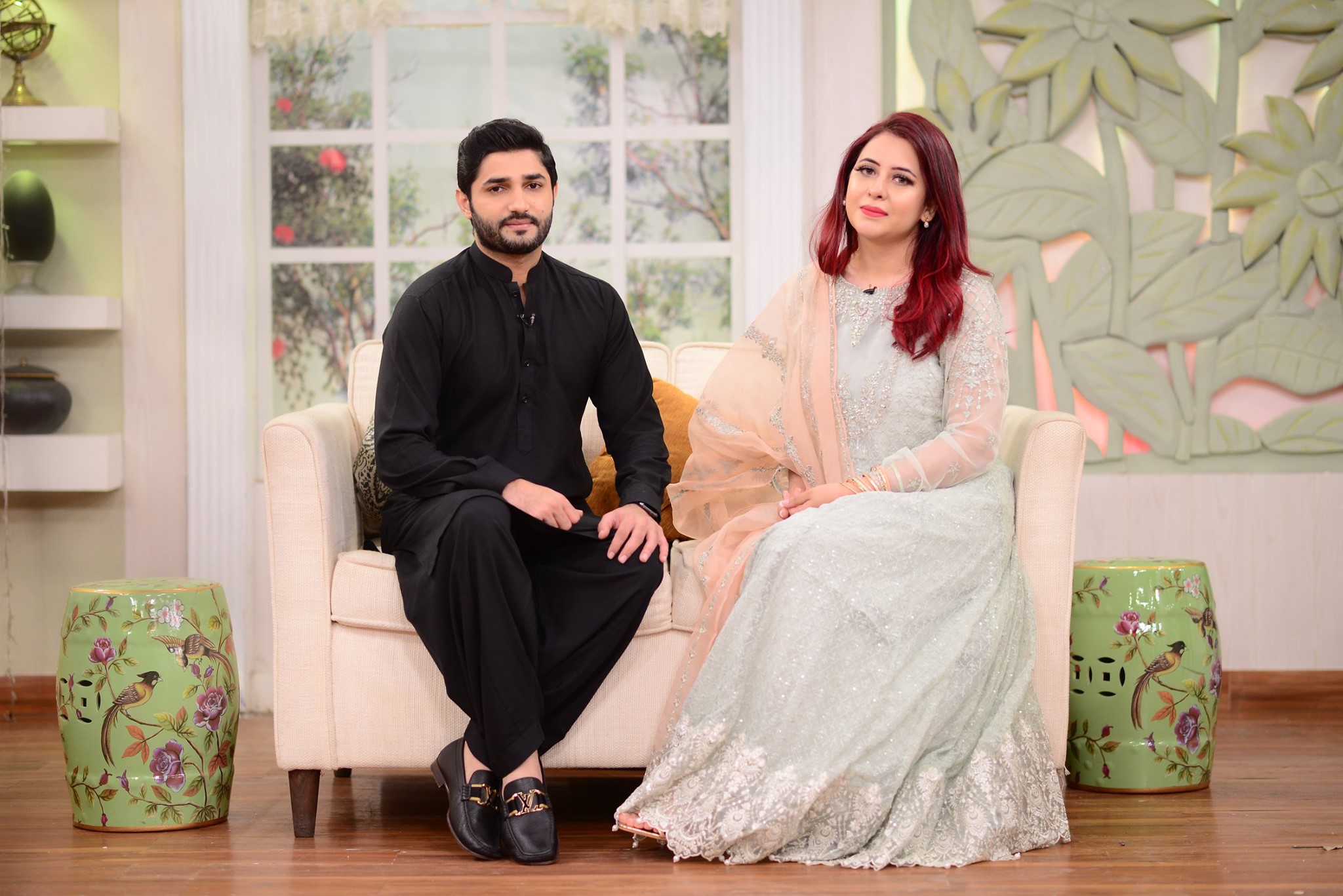 Beautiful Rabia Anum with her Husband in Nida Yasir Morning Show