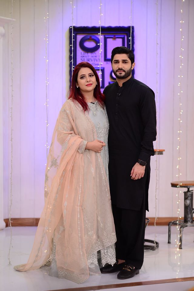 Beautiful Rabia Anum with her Husband in Nida Yasir Morning Show