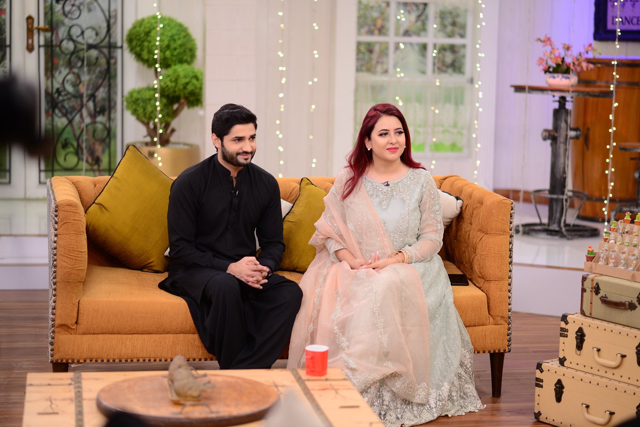 Beautiful Rabia Anum with her Husband in Nida Yasir Morning Show