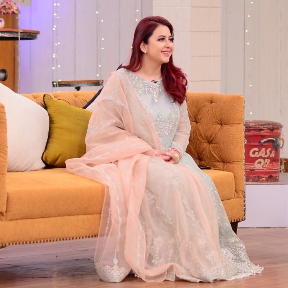 Beautiful Rabia Anum with her Husband in Nida Yasir Morning Show