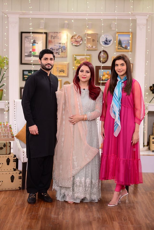 Beautiful Rabia Anum with her Husband in Nida Yasir Morning Show