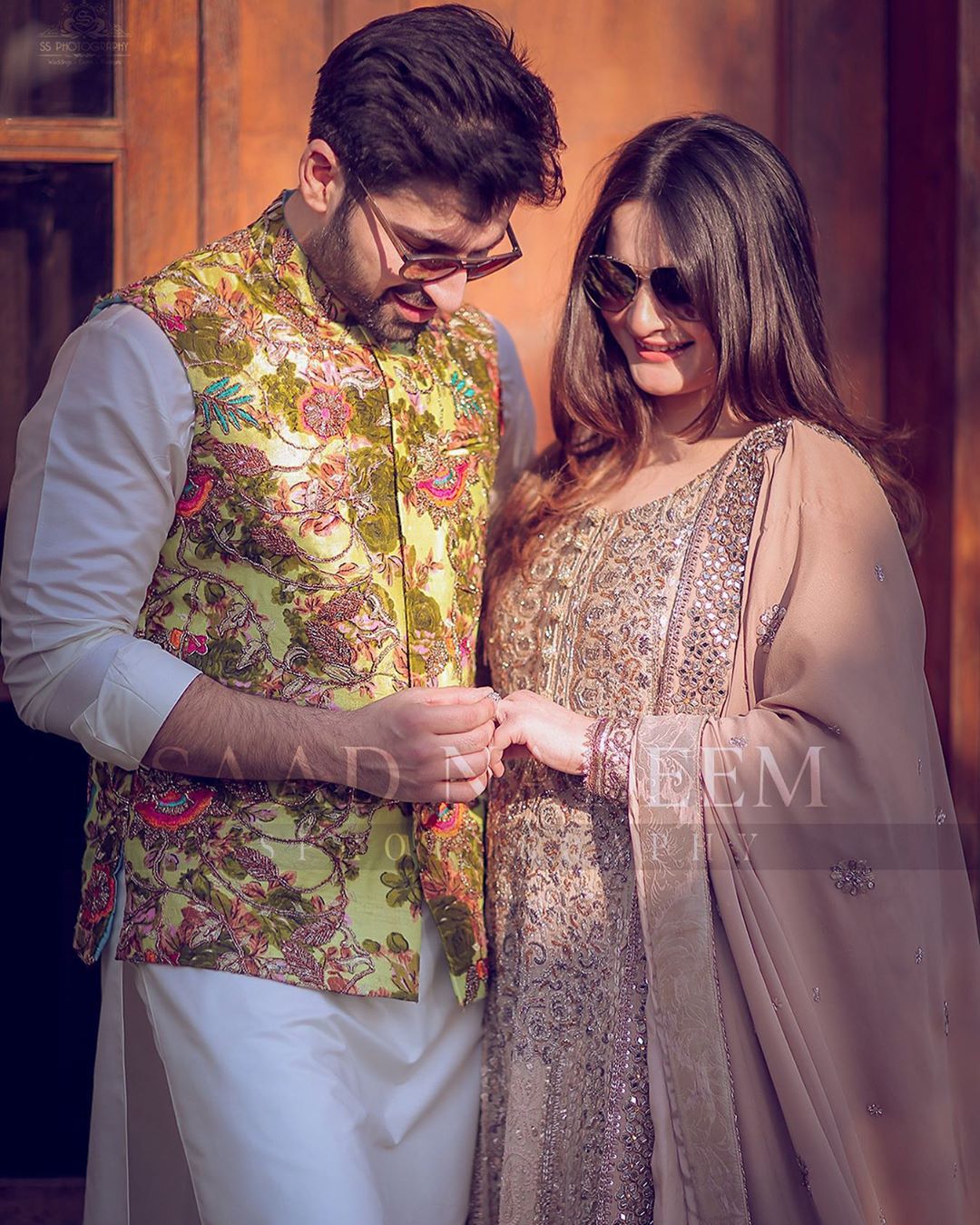 Aiman Khan and Muneeb Butt Latest Beautiful Pictures from Iqra Yasir Wedding