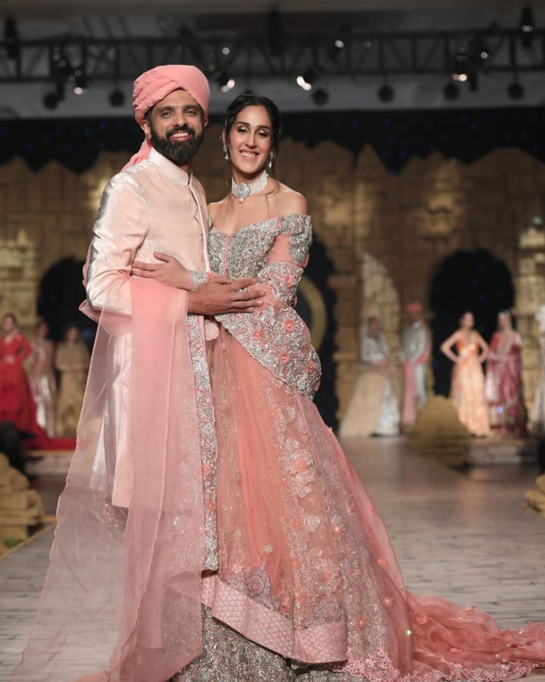 Newly Married Couple Mira Sethi and Bilal Siddiqui On Ramp at HBCW19