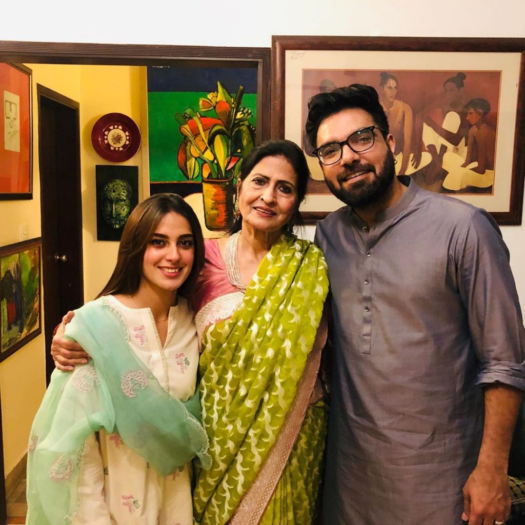 Iqra Aziz And Yasir Hussain At Mr And Mrs Anwar Maqsood's Wedding Anniversary