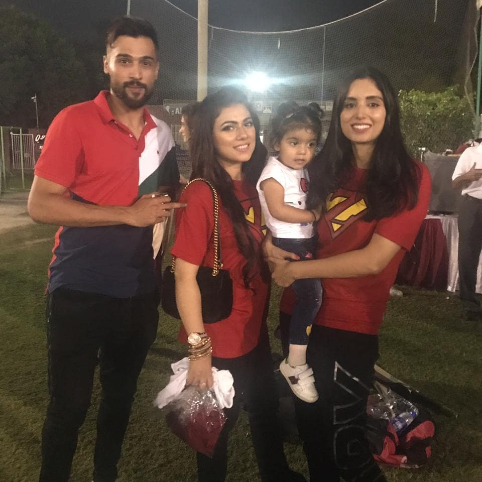 Cricketer Muhammad Aamir with his Wife Narjis at a Wedding Event Last Night