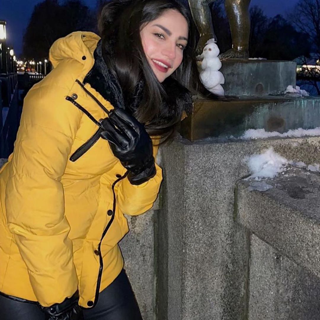 Beautiful Neelam Muneer Khan Enjoying Winter in Oslo Norway