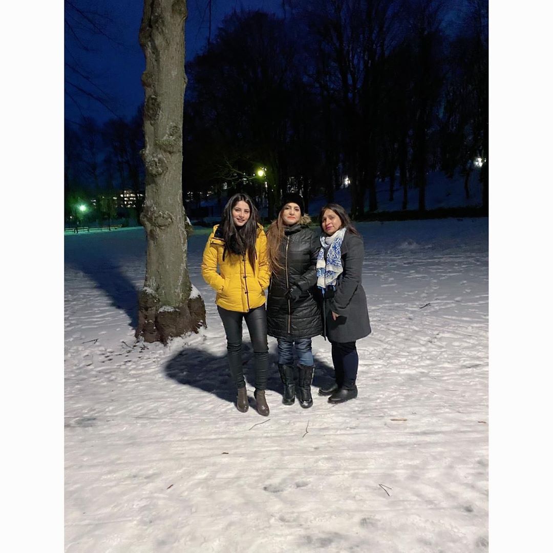 Beautiful Neelam Muneer Khan Enjoying Winter in Oslo Norway