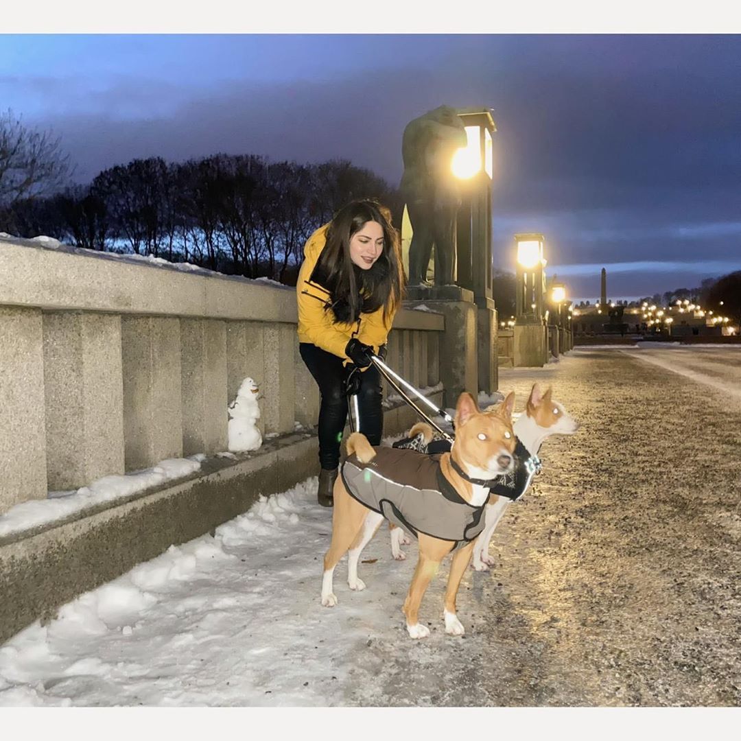 Beautiful Neelam Muneer Khan Enjoying Winter in Oslo Norway