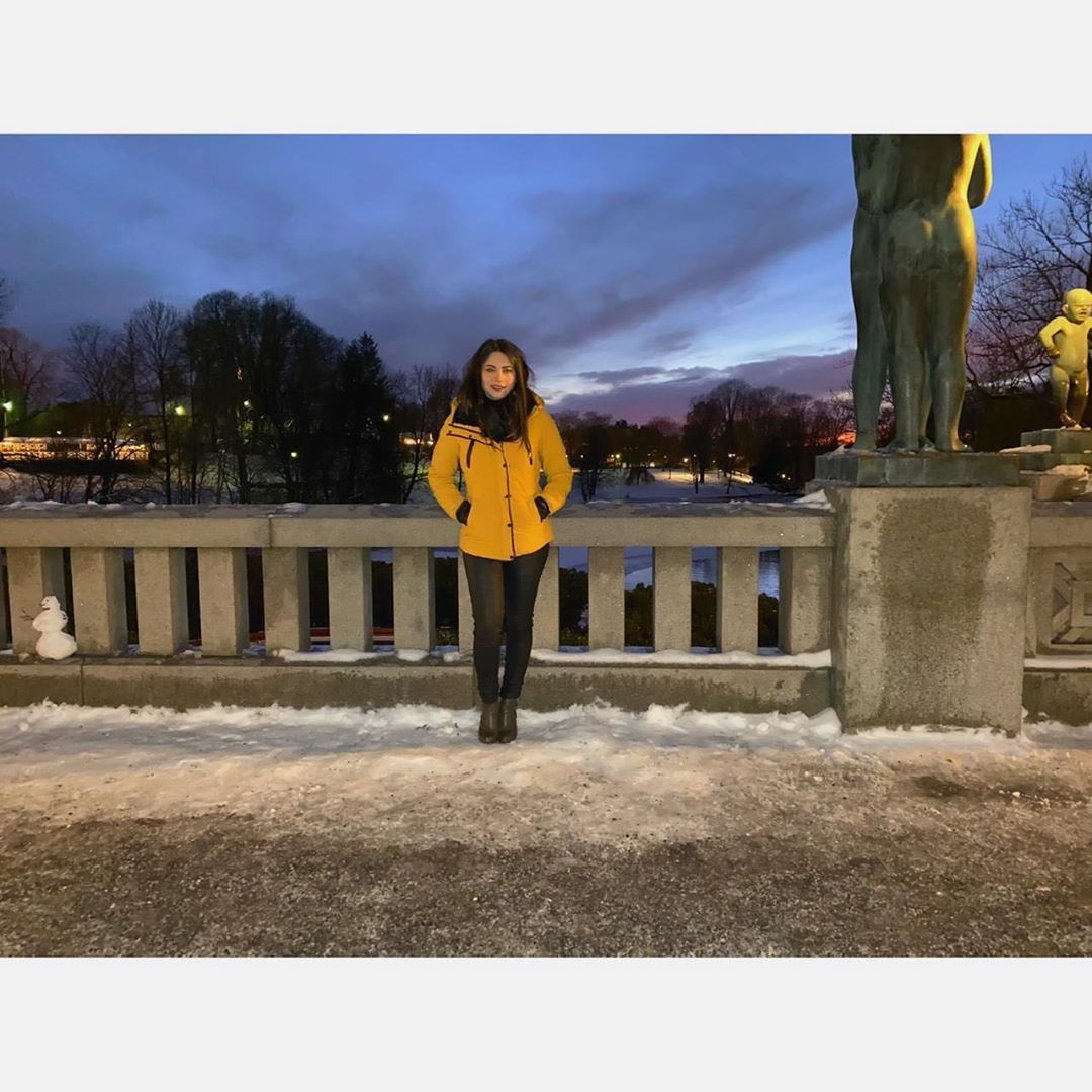 Beautiful Neelam Muneer Khan Enjoying Winter in Oslo Norway