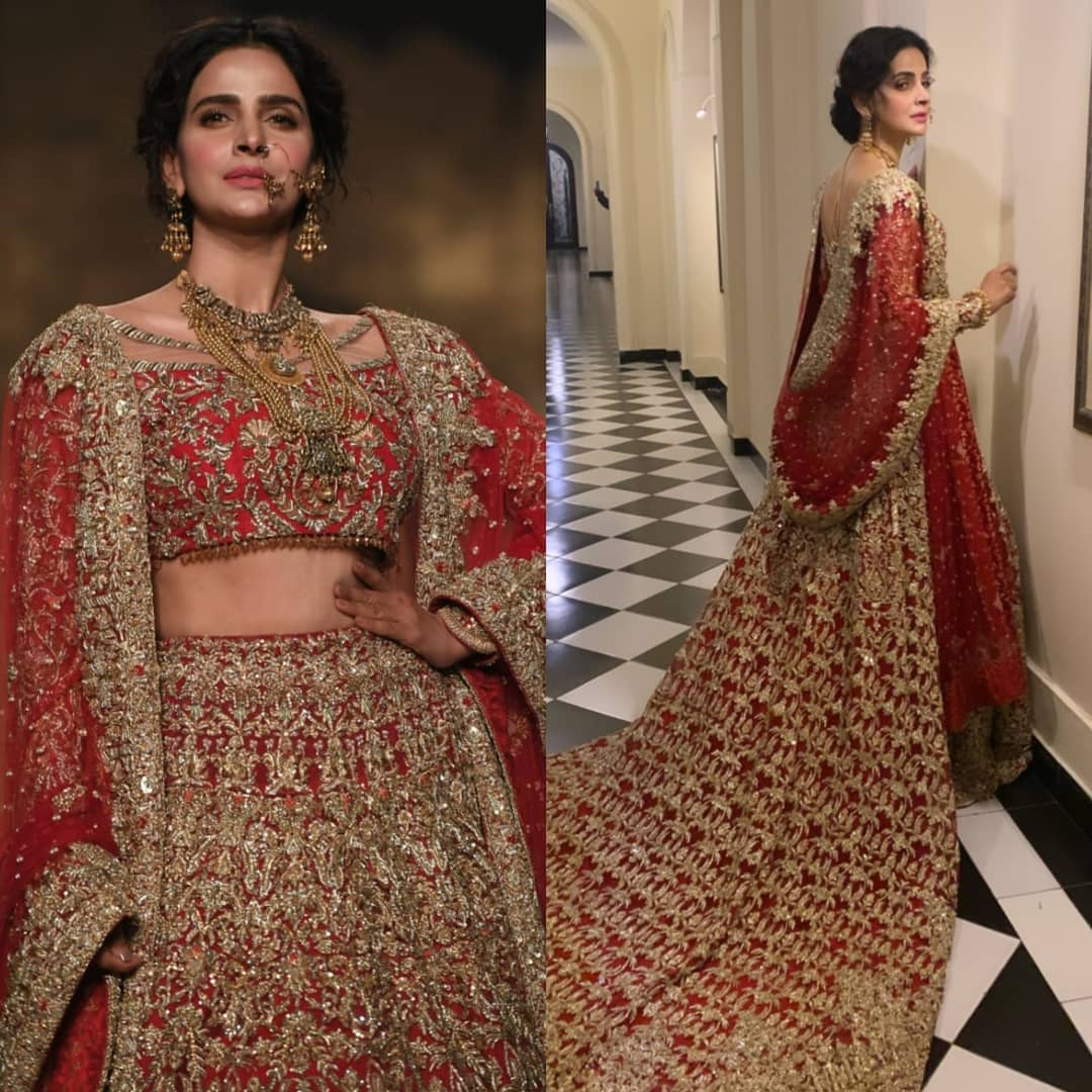 Super Gorgeous Saba Qamar Walked for Samsara Couture House at HBCW19