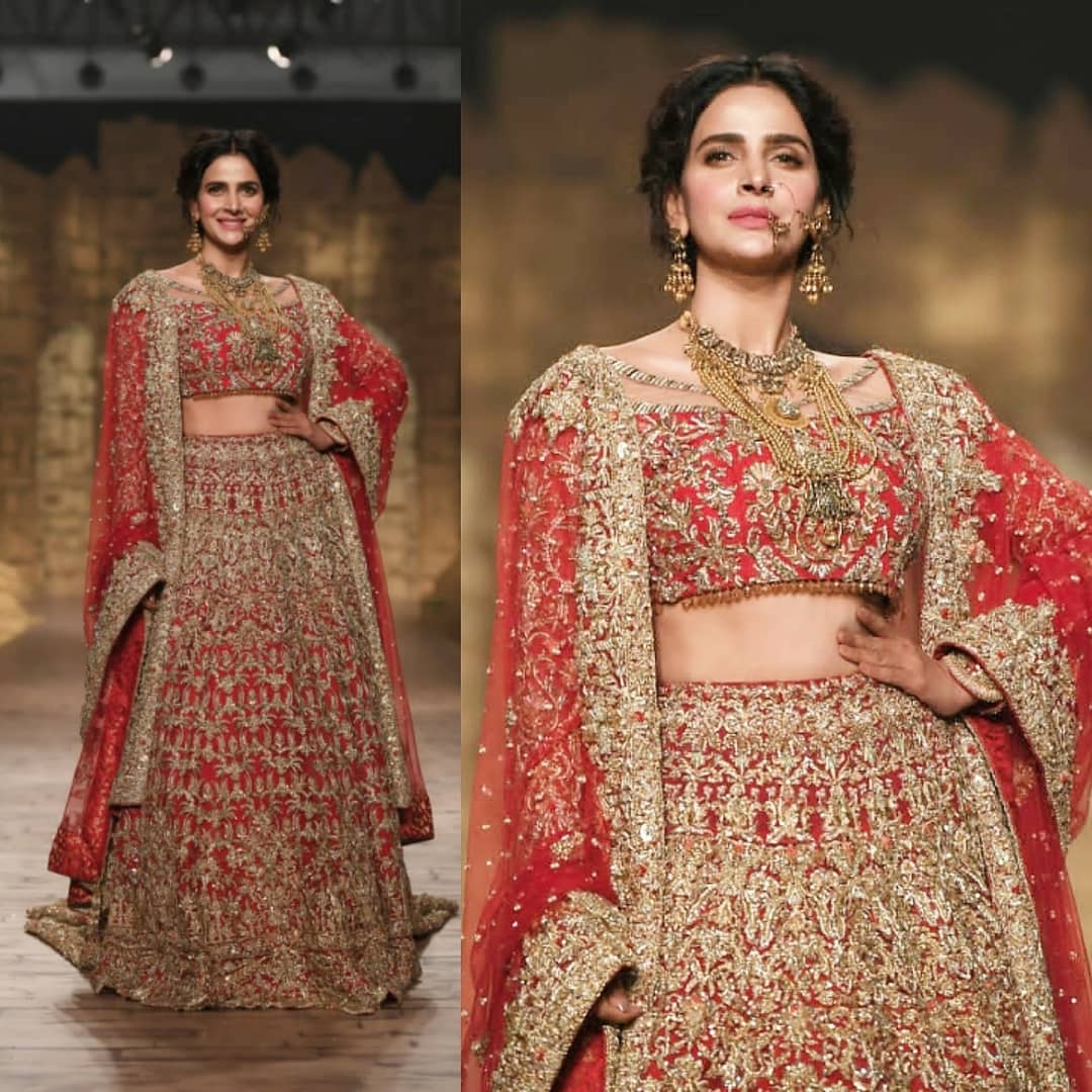 Super Gorgeous Saba Qamar Walked for Samsara Couture House at HBCW19