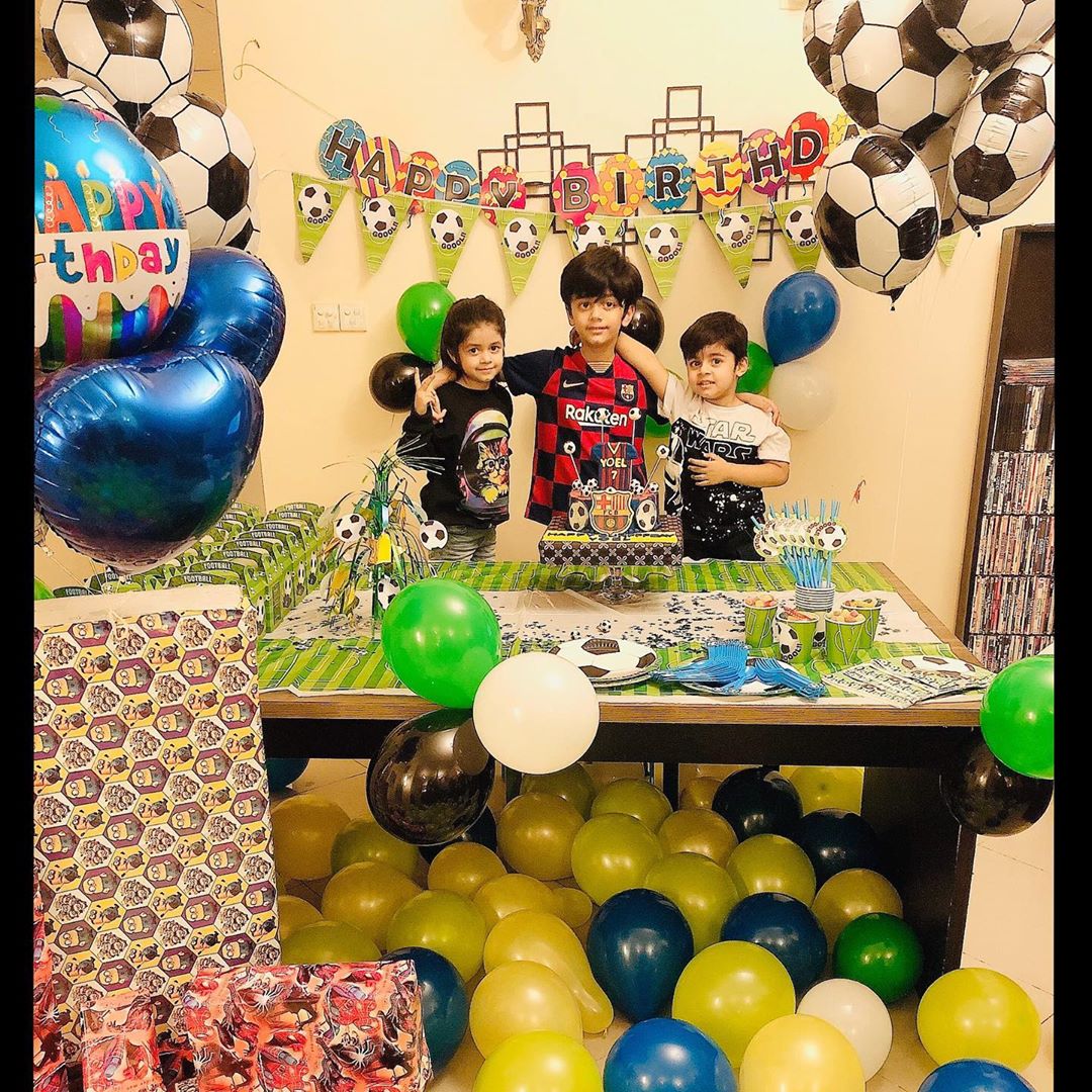 Syed Jibran And Afifa Jibran Celebrates Their Son Yoel's 7th FootBall Theme Birthday Party