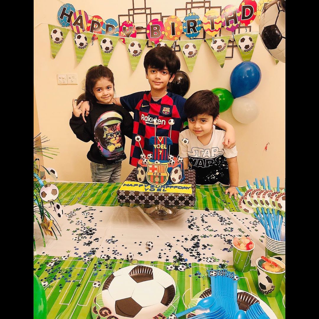 Syed Jibran And Afifa Jibran Celebrates Their Son Yoel's 7th FootBall Theme Birthday Party