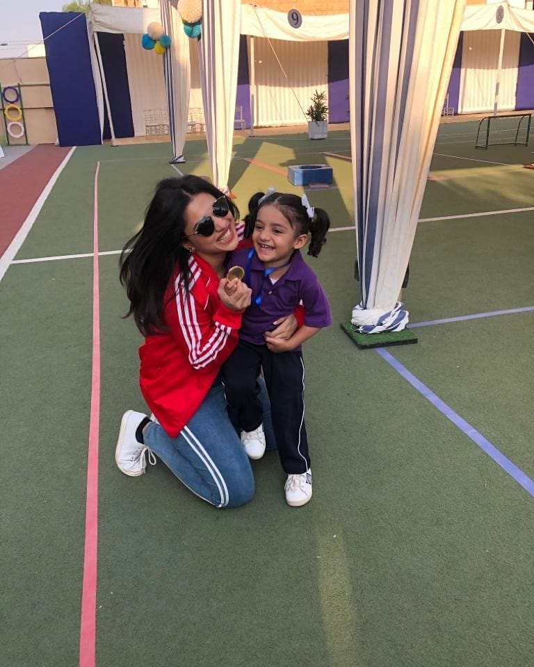 Sanam Jung with her Daughter at her School Sports Day