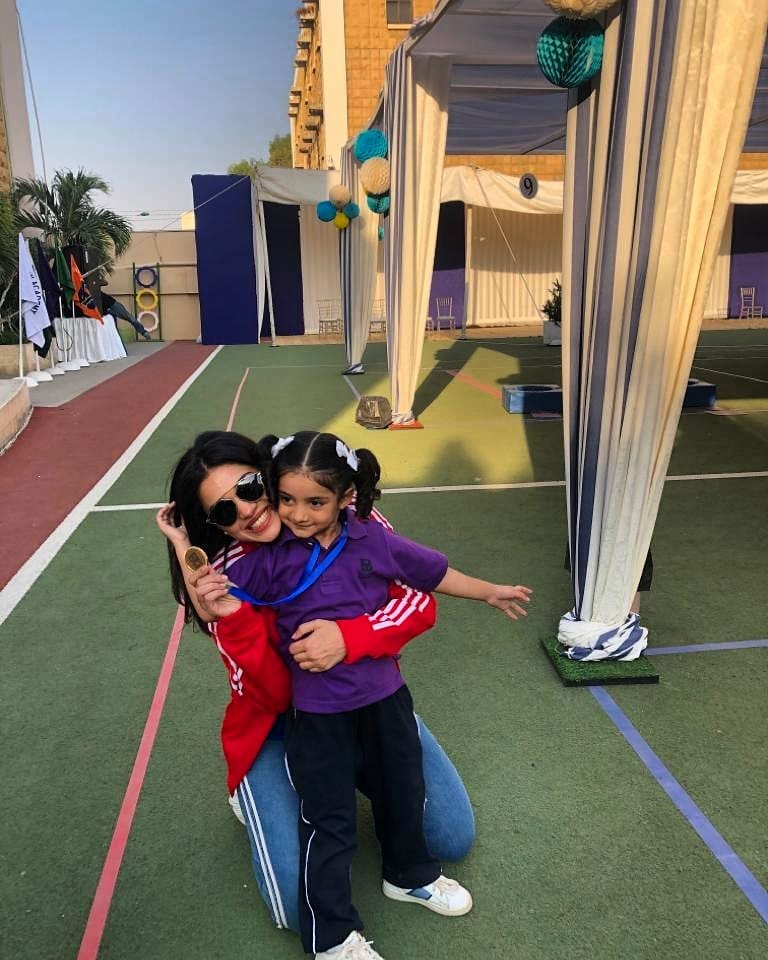 Sanam Jung with her Daughter at her School Sports Day