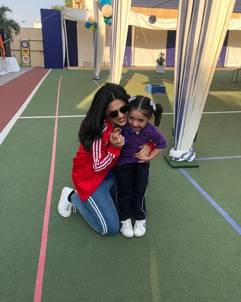 Sanam Jung with her Daughter at her School Sports Day