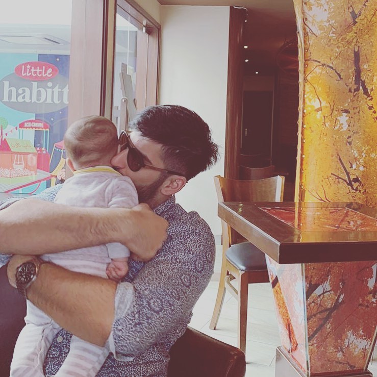 Aiman Khan and Muneeb with their Daughter in Dubai