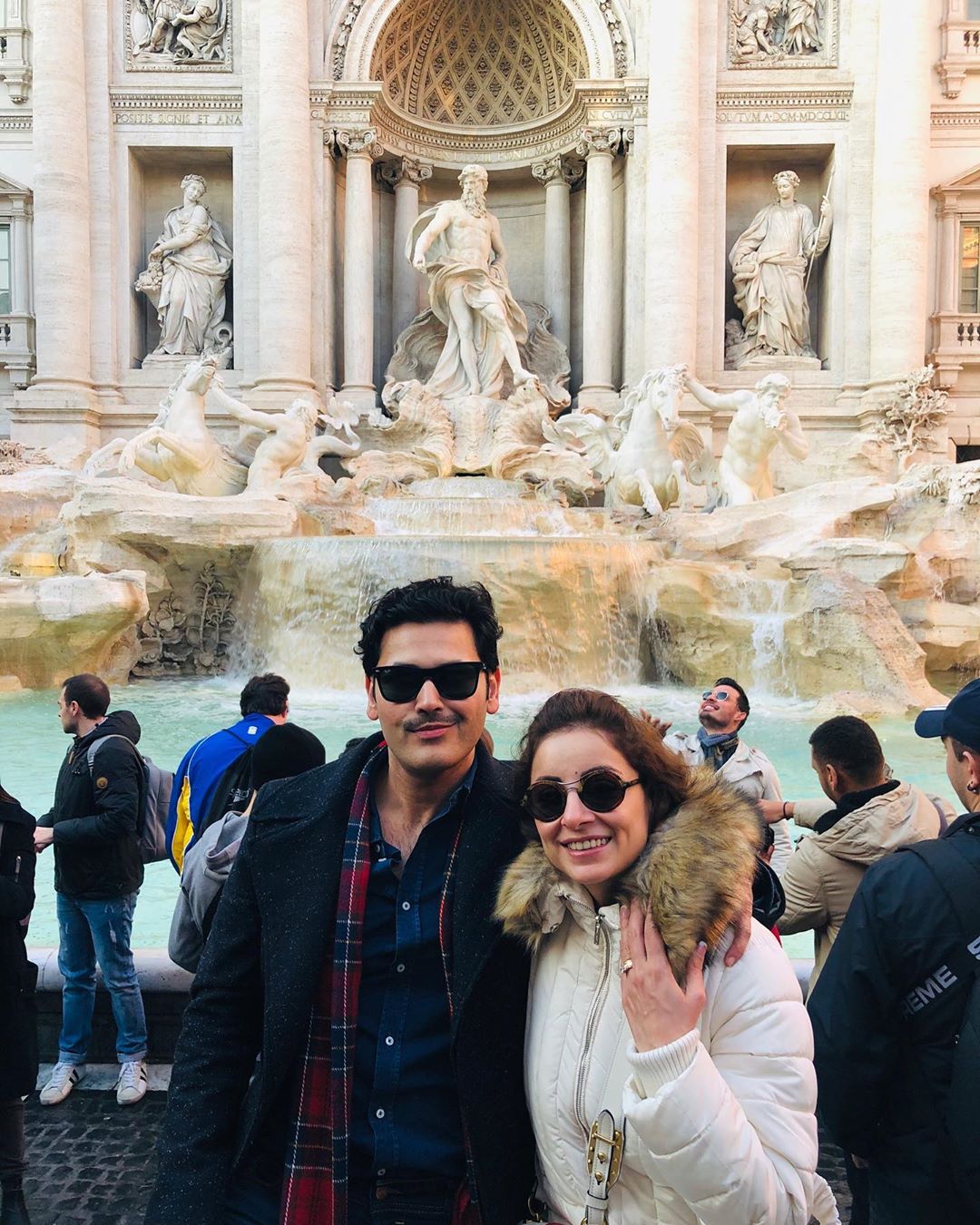 Beautiful Couple Fahad Mirza and Sarwat Gilani Enjoying Vacations in Rome