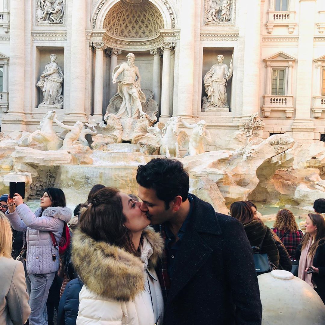 Beautiful Couple Fahad Mirza and Sarwat Gilani Enjoying Vacations in Rome