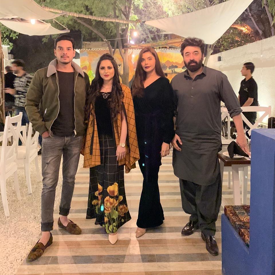Actors Yasir Nawaz and Kanwar Arslan with their Wives at launch of their New Restaurant The Forest