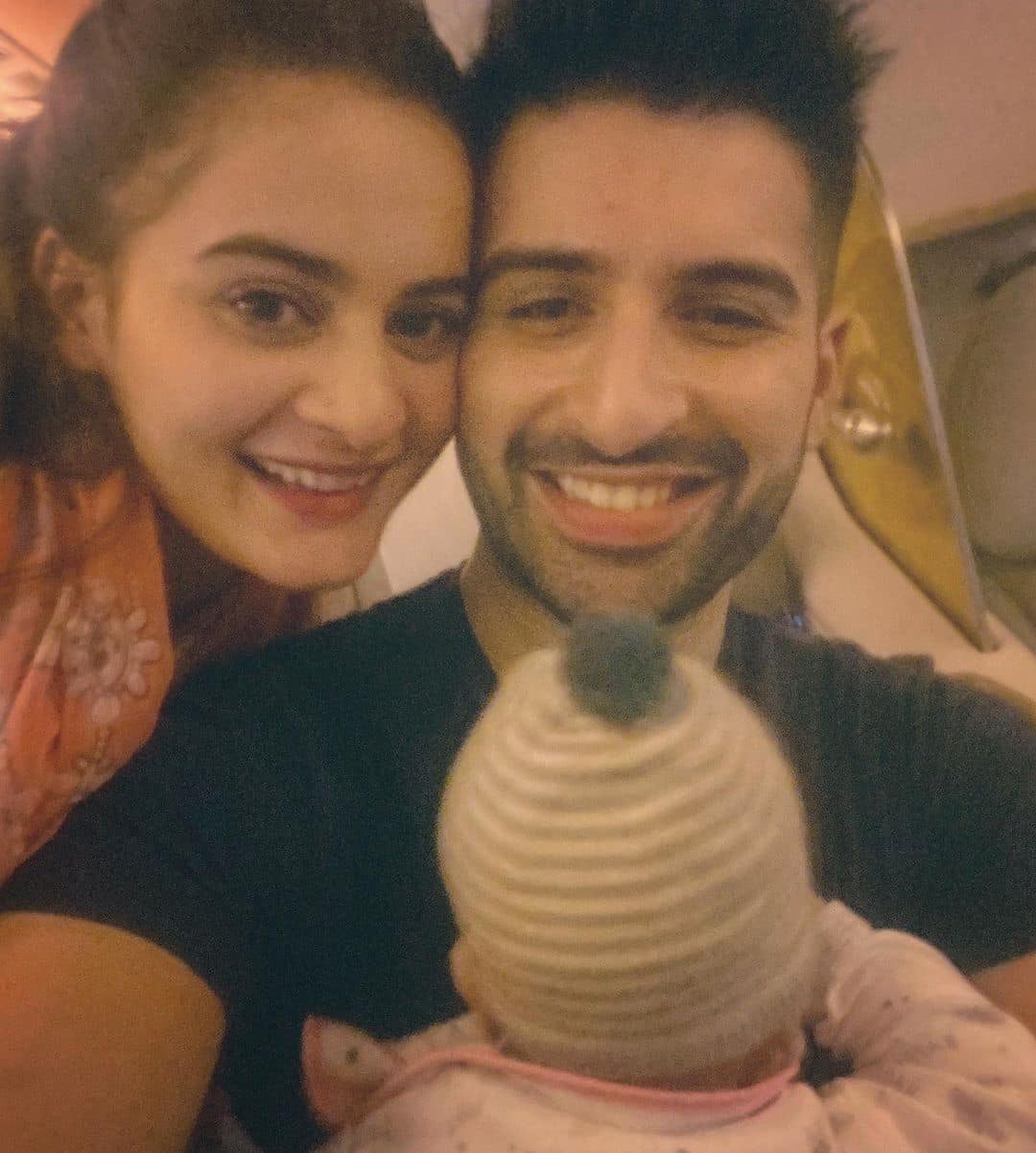 Aiman Khan and Muneeb with their Daughter in Dubai