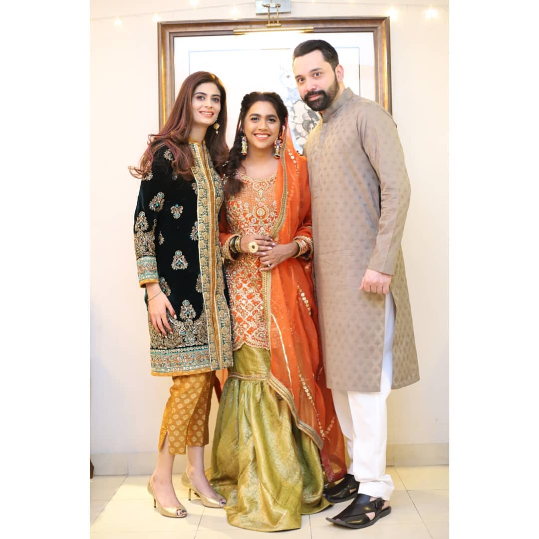 Actress Madiha Iftikhar with her Husband at a Recent Wedding Event