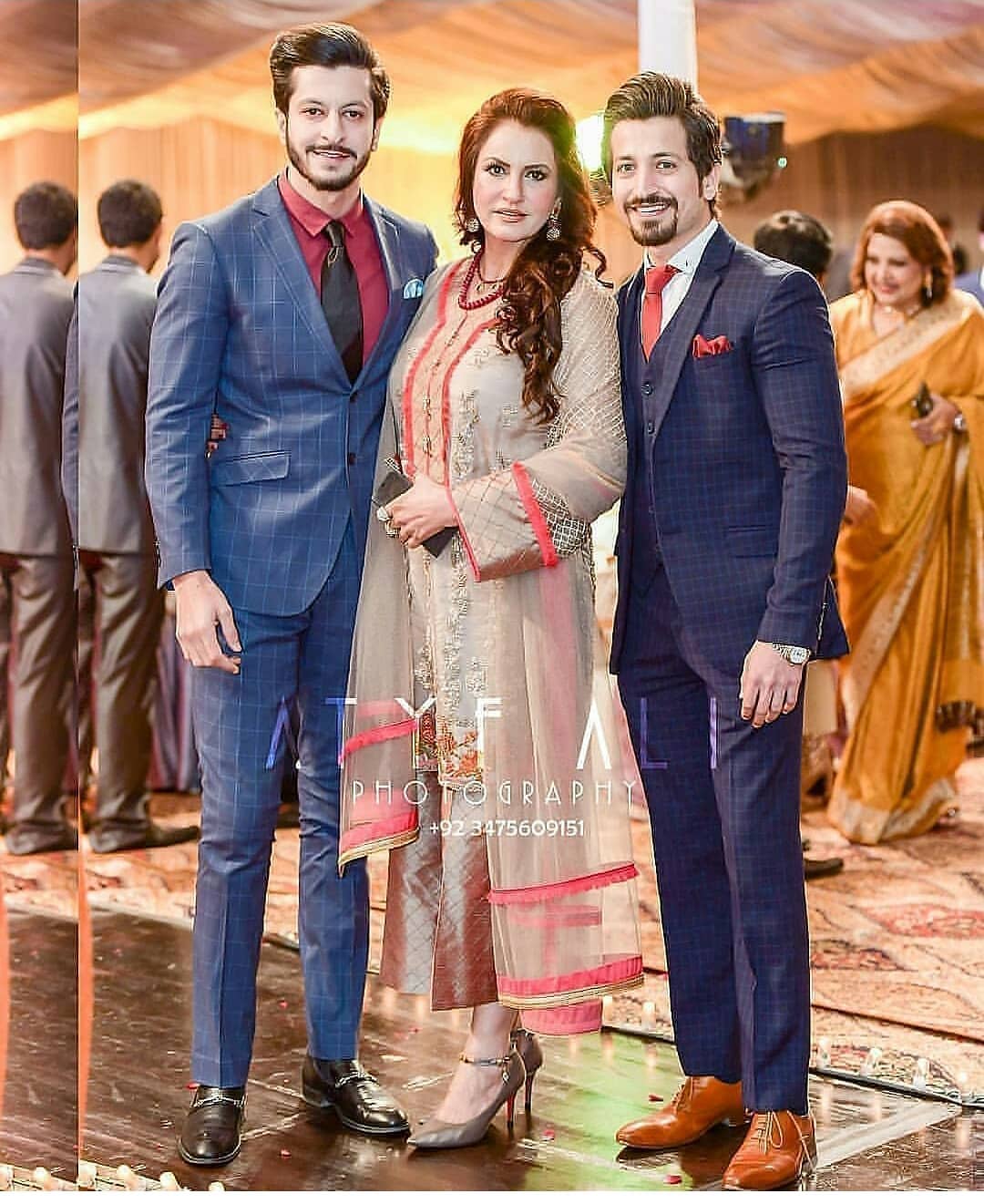 Actress Saba Faisal with her Family at a Wedding Event