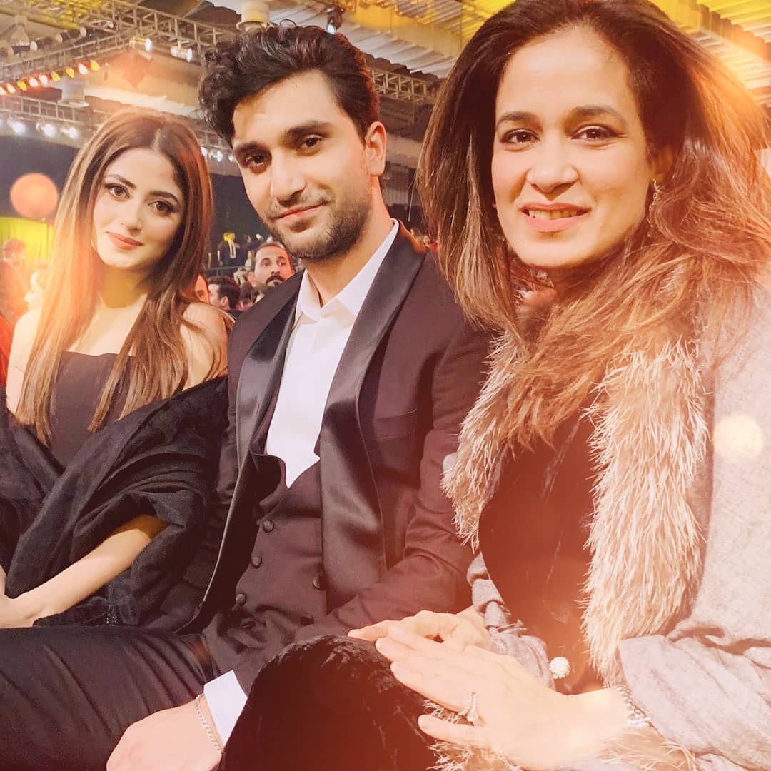 Beautiful Couple Ahad Raza Mir and Sajal Aly at Hum Style Awards 2020
