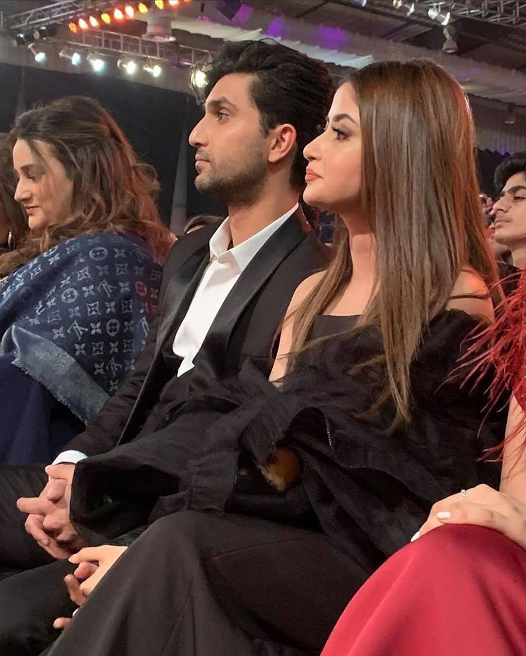 Beautiful Couple Ahad Raza Mir and Sajal Aly at Hum Style Awards 2020