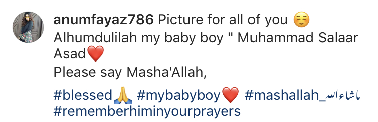 Anum Fayyaz Uploaded Her Baby Boy’s Picture