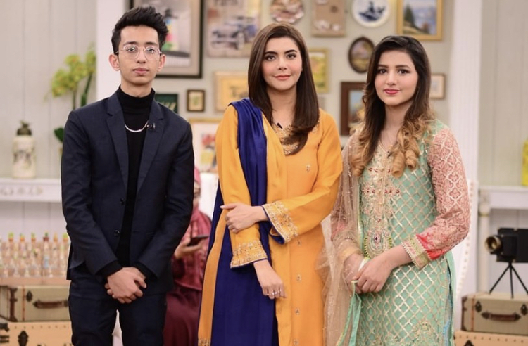 Asad And Nimra On The Set Of Good Morning Pakistan