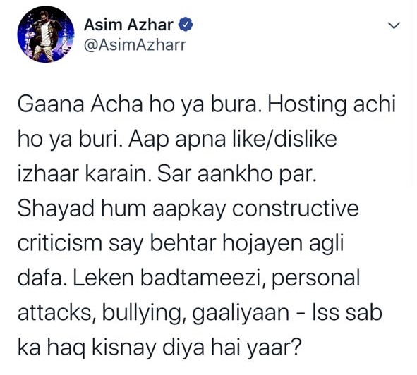 Asim Azhar Raised His Voice To Support Ahmed Godil