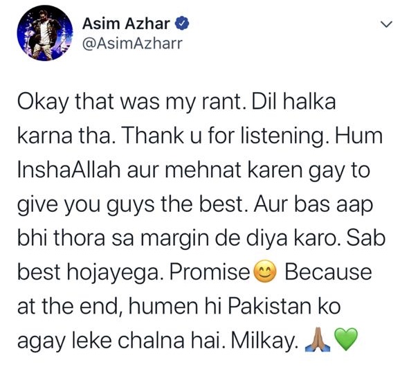 Asim Azhar Raised His Voice To Support Ahmed Godil