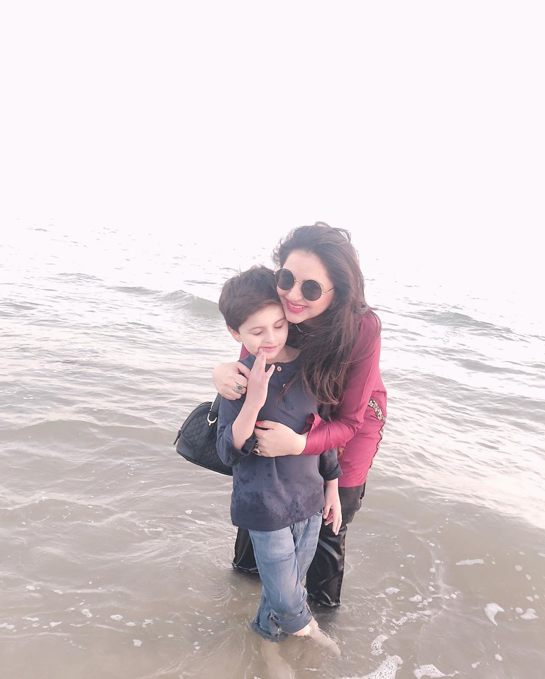Fatima Effendi and Kanwar Arsalan Latest Pictures with Kids from Beach