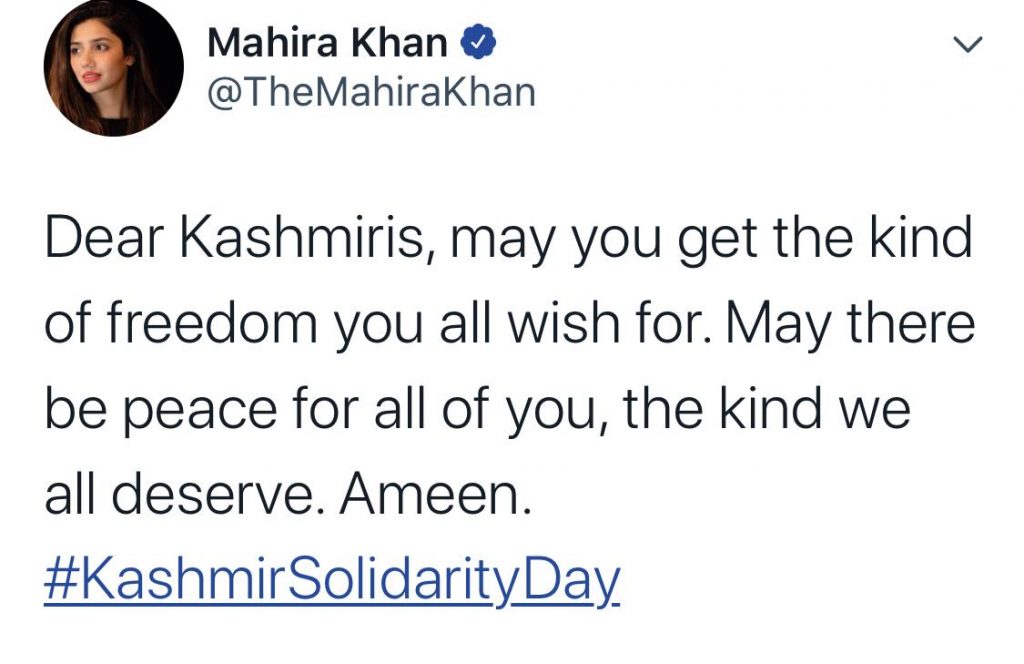 Pakistani Celebrities Wishing Kashmiris On Kashmir Day