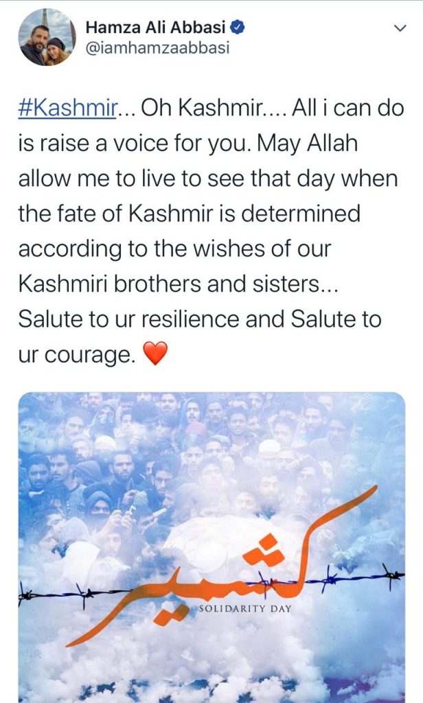 Pakistani Celebrities Wishing Kashmiris On Kashmir Day