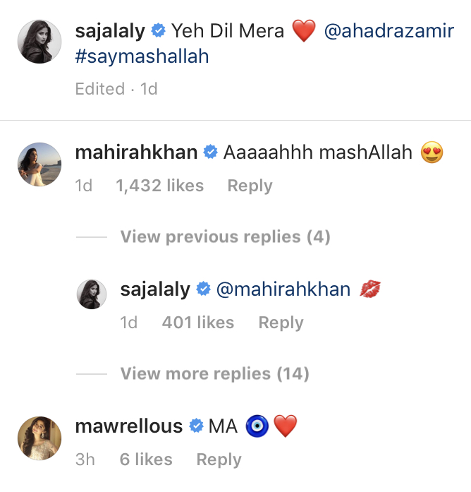 Mahira Khan And Mawra Hocane Sending Love To Ahad Sajal