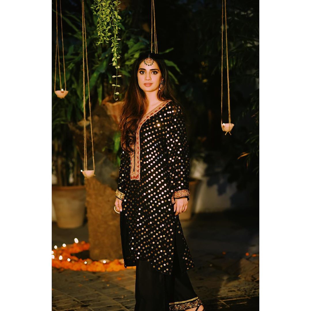 Saboor Ali Looking Gorgeous in Black in her Latest Photo Shoot for Amna Arshad