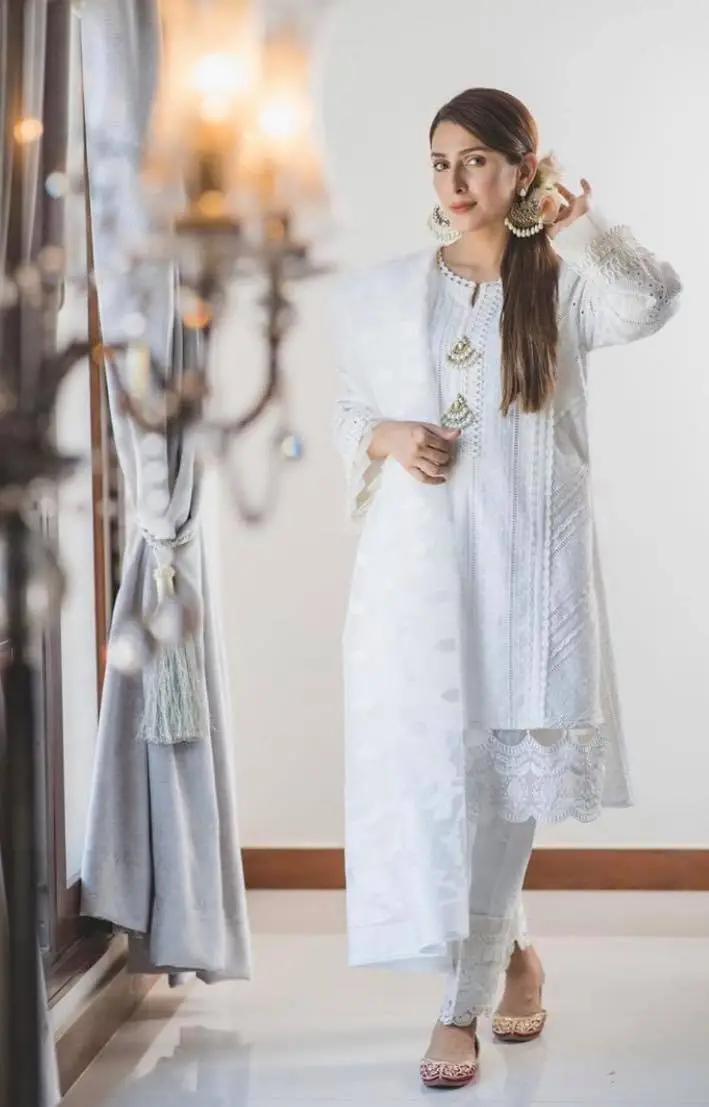 pakistani white dress designs