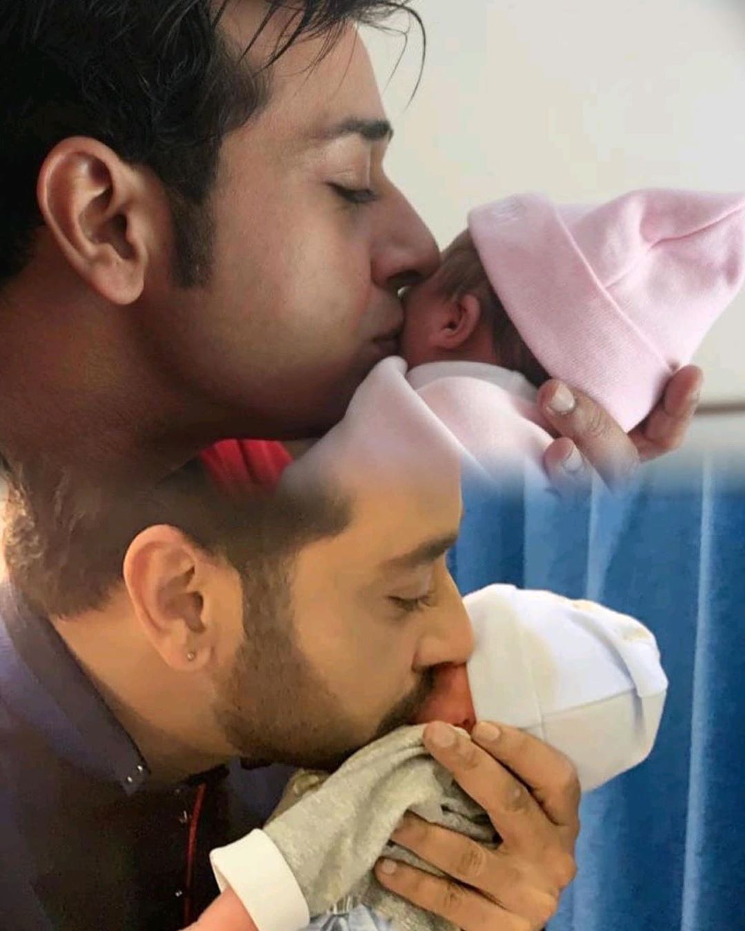Actor Faysal Qureshi with his Wife and New Born Son Farman Qureshi
