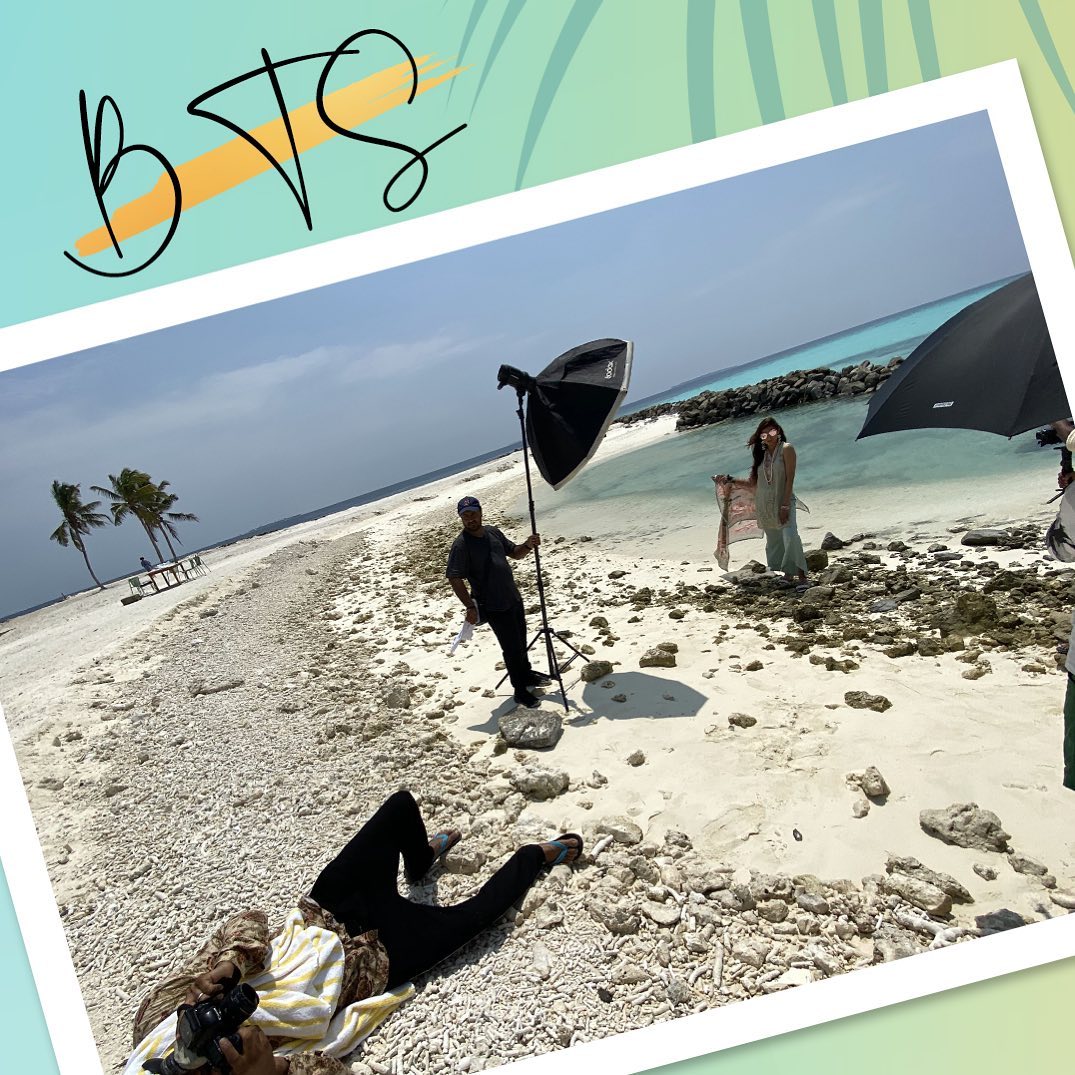 Actress Hira Mani Photo Shoot at the Beaches of Maldives - BTS Pictures