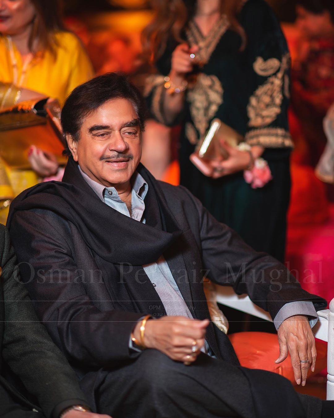 Indian Actor Shatrughan Sinha with Reema at a Wedding Event in Lahore