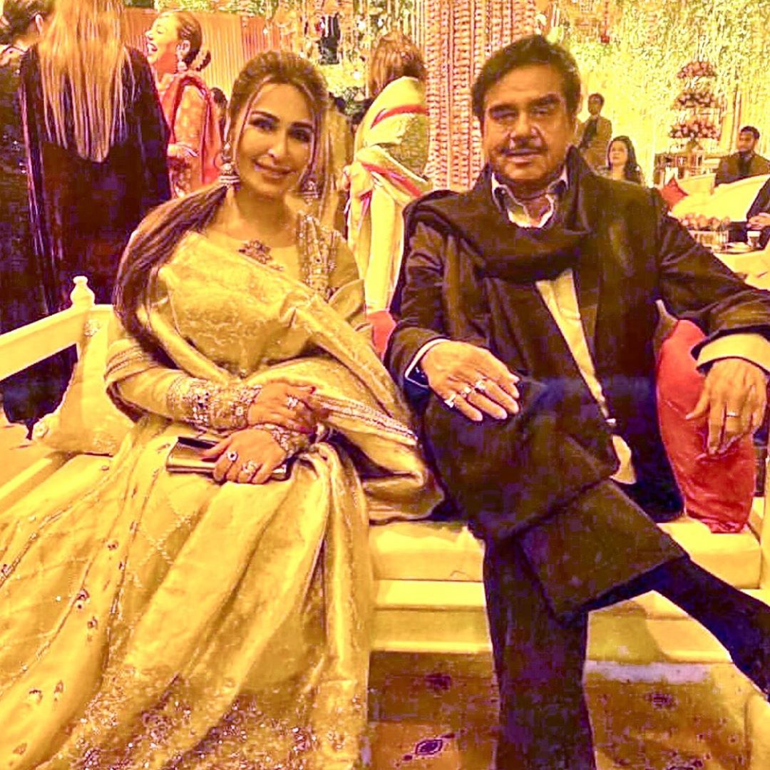 Indian Actor Shatrughan Sinha with Reema at a Wedding Event in Lahore