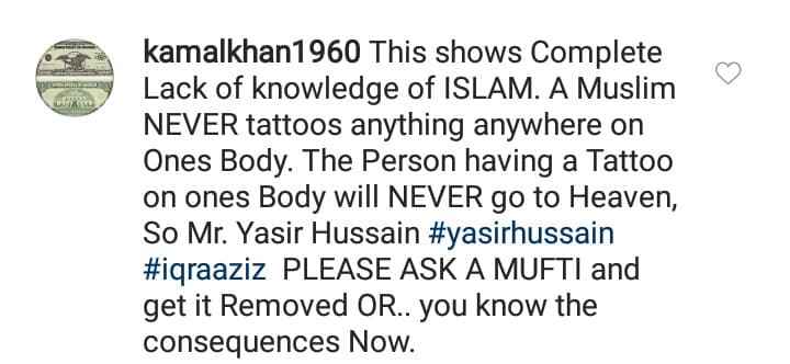 Yasir Hussain's Tattoo For Iqra Aziz Criticized By Public
