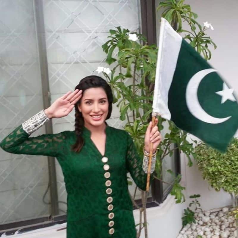 Beautiful Pictures of Pakistani Celebrities with Flag on Pakistan Day