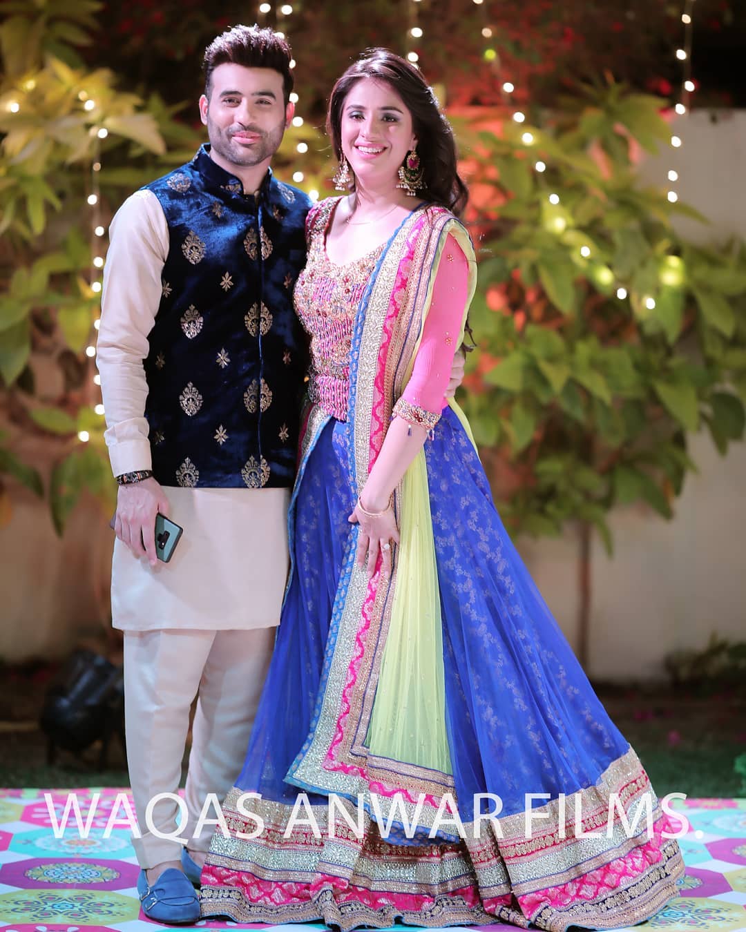 Faizan Sheikh Latest Beautiful Clicks with Wife from Recent Mehndi Event