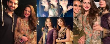 Aiman Khan, Minal Khan and Muneeb Butt Beautiful Pictures from Dholki of Sadia Ghaffar